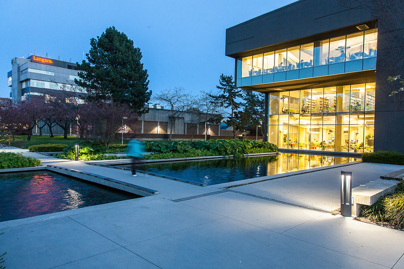 Langara campus at night